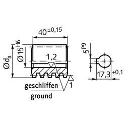 Präzisions-Schnecke Achsabstand 53mm i=30 maßgleich A 50 i=27 , Technische Zeichnung