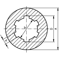 Keilnabe DIN ISO 14 KN 23x28 Länge 55mm Durchmesser 50mm Rotguss Rg7, Technische Zeichnung