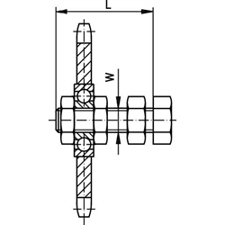 Kettenrad-Satz 083 1/2" x 3/16" Z=18 , Technische Zeichnung