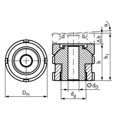 Kugelausgleichselement MN 686.4 50-22,0 , Technische Zeichnung