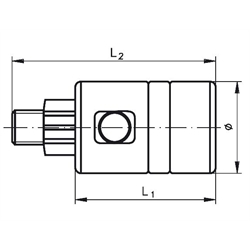 Standardschnellkupplung mit Außengewinde G 3/8 , Technische Zeichnung