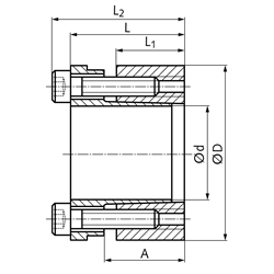 Spannsatz COM-D Bohrung 40mm Größe 40-65 , Technische Zeichnung