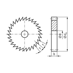 Sperr-Rad Teilung 4,71mm 40 Zähne Außendurchmesser 60mm, Technische Zeichnung