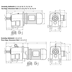 Stirnradgetriebemotor NR/I 0,37kW 230/400V 50Hz Bauform B3 n2 = 151 1/min Md2 = 23,30 Nm IE3 (Betriebsanleitung im Internet unter www.maedler.de im Bereich Downloads), Technische Zeichnung