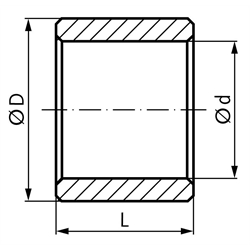 Zylinderbuchse geschlitzte Ausführung 100 x 105 x 115 mm , Technische Zeichnung