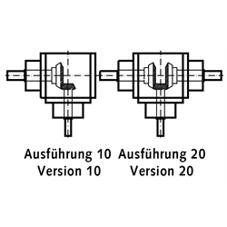 Miniatur-Kegelradgetriebe MKU Bauart K Größe 045 Ausführung 20 Übersetzung 2:1, Technische Zeichnung