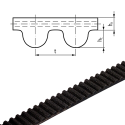Zahnriemen Profil HTD 8M Breite 20mm Meterware 8M-20 (Neopren mit Glasfaser-Zugstrang) , Produktphoto