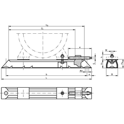 Motor-Spannschienen-Satz Typ SPS Gesamtlänge 312mm für IEC Motorgrößen 63 und 71 , Technische Zeichnung