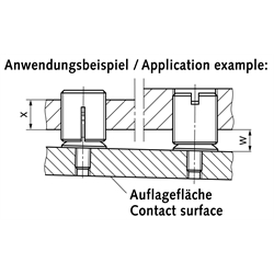 Präzisions-Nivellierelement mit unverlierbarer Kugelscheibe Edelstahl Einstellgewinde M18x1, Technische Zeichnung