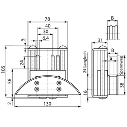 Kettenspanner SPANN-BOY® TS bis 06 B-1, Technische Zeichnung