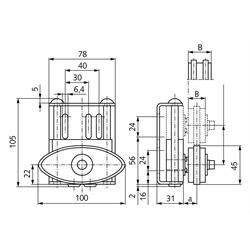 Kettenspanner SPANN-BOY® TS-EP 05 B-3, Technische Zeichnung