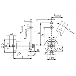 Spannelemente mit Frontbefestigung, Technische Zeichnung