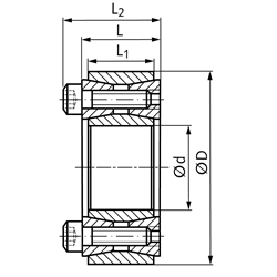 Spannsätze COM-A, rostfrei, Bohrung 14 bis 80mm, Technische Zeichnung