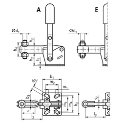 Vertikal-Spanner Form E Größe 430 , Technische Zeichnung