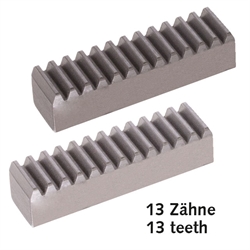 Montagehilfe für Zahnstangen Stahl C45K Teilung 5mm Zahnbreite 15mm Höhe 15mm Länge ca. 63mm, Produktphoto